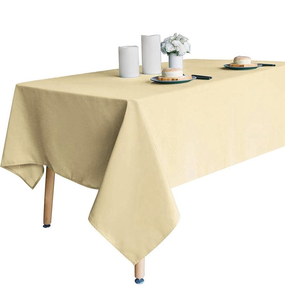 Square Table Cloth, Spill-Proof & Water Resistance Microfiber Yellow 54X54 New
